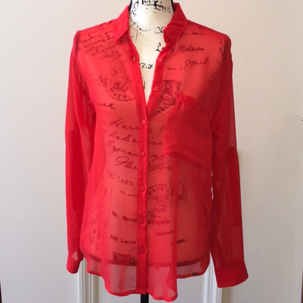 Garage Red Button Up - image 2